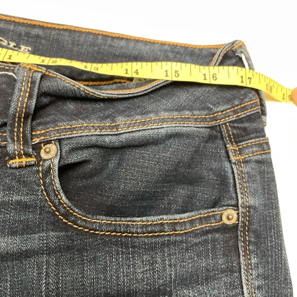 American Eagle Kick Boot Size 12 Dark Blue Mid Rise Aged Jeans. - Picture 7 of 8